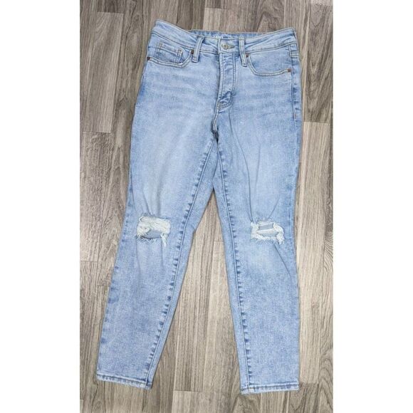 (3/$35) Old Navy Size 0 Petite Distressed Button Fly Stretch High Rise Jeans - Picture 1 of 10